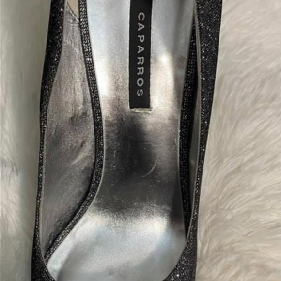 Caparros Elegant Black Silver Heels. - Picture 3 of 5